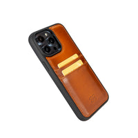 Flex Cover Leather Back Case with Card Holder for iPhone 14 Pro (6.1") - EFFECT TAN