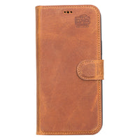 Magic Magnetic Detachable Leather Wallet Case with RFID for iPhone 13 (6.1") - TAN