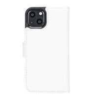Magic Magnetic Detachable Leather Wallet Case with RFID for iPhone 13 (6.1") - WHITE