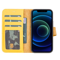 Magic Magnetic Detachable Leather Wallet Case with RFID for iPhone 13 Mini (5.4") - YELLOW