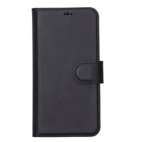 Liluri Magnetic Detachable Leather Wallet Case for iPhone 13 Pro (6.1") - BLACK - saracleather