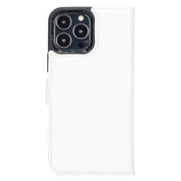 Magic Magnetic Detachable Leather Wallet Case with RFID for iPhone 13 Pro Max (6.7") - WHITE
