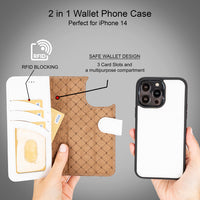 Magic Magnetic Detachable Leather Wallet Case with RFID for iPhone 14 Pro (6.1") - WHITE