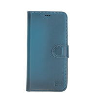 Magic Magnetic Detachable Leather Wallet Case with RFID for iPhone 12 (6.1") - BLUE - saracleather