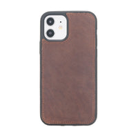 Santa Magnetic Detachable Leather Wallet Case for iPhone 12 Mini (5.4") - BROWN - saracleather