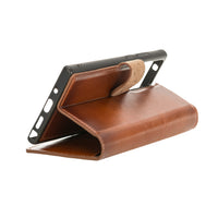 Magic Magnetic Detachable Leather Wallet Case with RFID for Samsung Galaxy Note 20 Ultra 5G (6.9") - EFFECT BROWN - saracleather
