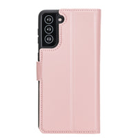 Magic Magnetic Detachable Leather Wallet Case with RFID for Samsung Galaxy S21 Plus 5G (6.7") - PINK - saracleather