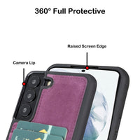 Flex Cover Leather Back Case with Card Holder for Samsung Galaxy S22 Plus (6.6") - PURPLE