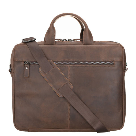 Apollo Leather Laptop Bag 13 Inch - BROWN - saracleather