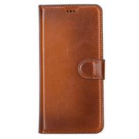 Magic Magnetic Detachable Leather RFID Blocker Wallet Case for Samsung Galaxy S22 (6.1") - EFFECT BROWN
