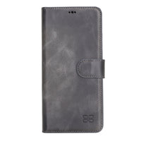 Magic Magnetic Detachable Leather Wallet Case with RFID for Samsung Galaxy S21 Plus 5G (6.7") - GRAY - saracleather