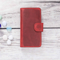 Liluri Magnetic Detachable Leather Wallet Case for iPhone SE 2020 / 8 / 7 (4.7") - RED - saracleather