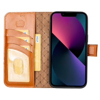 Magic Magnetic Detachable Leather Wallet Case with RFID for iPhone 14 Pro Max (6.7") - EFFECT TAN