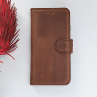 Magic Magnetic Detachable Leather Wallet Case for iPhone SE 2020 / 8 / 7 (4.7") - BROWN - saracleather