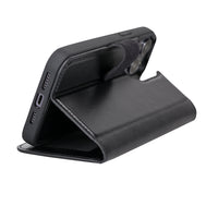 Magic Magnetic Detachable Leather Wallet Case with RFID for iPhone 13 (6.1") - BLACK