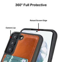 Flex Cover Leather Back Case with Card Holder for Samsung Galaxy S22 Plus (6.6") - EFFECT TAN
