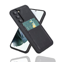 Flex Cover Leather Back Case with Card Holder for Samsung Galaxy S22 (6.1") - BLACK