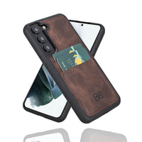 Flex Cover Leather Back Case with Card Holder for Samsung Galaxy S22 (6.1") - BROWN