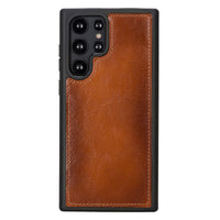 Magic Magnetic Detachable Leather RFID Blocker Wallet Case for Samsung Galaxy S22 Ultra (6.8") - EFFECT BROWN