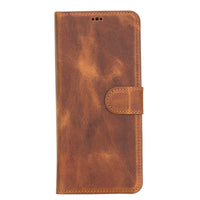 Liluri Magnetic Detachable Leather Wallet Case for Samsung Galaxy S21 Plus 5G (6.7") - TAN - saracleather