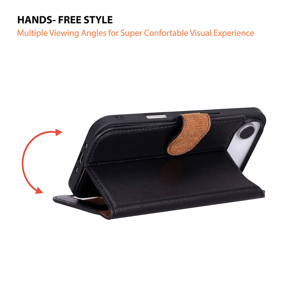 Magic iPhone 17 Air Detachable Genuine Leather Wallet Case