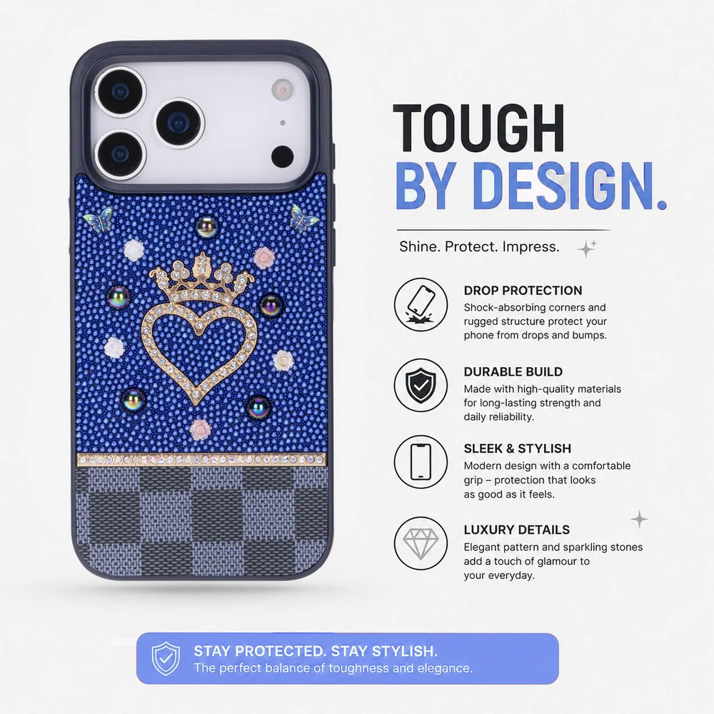 Vissel Heart Crystal Luxury Case for iPhone 17 Pro