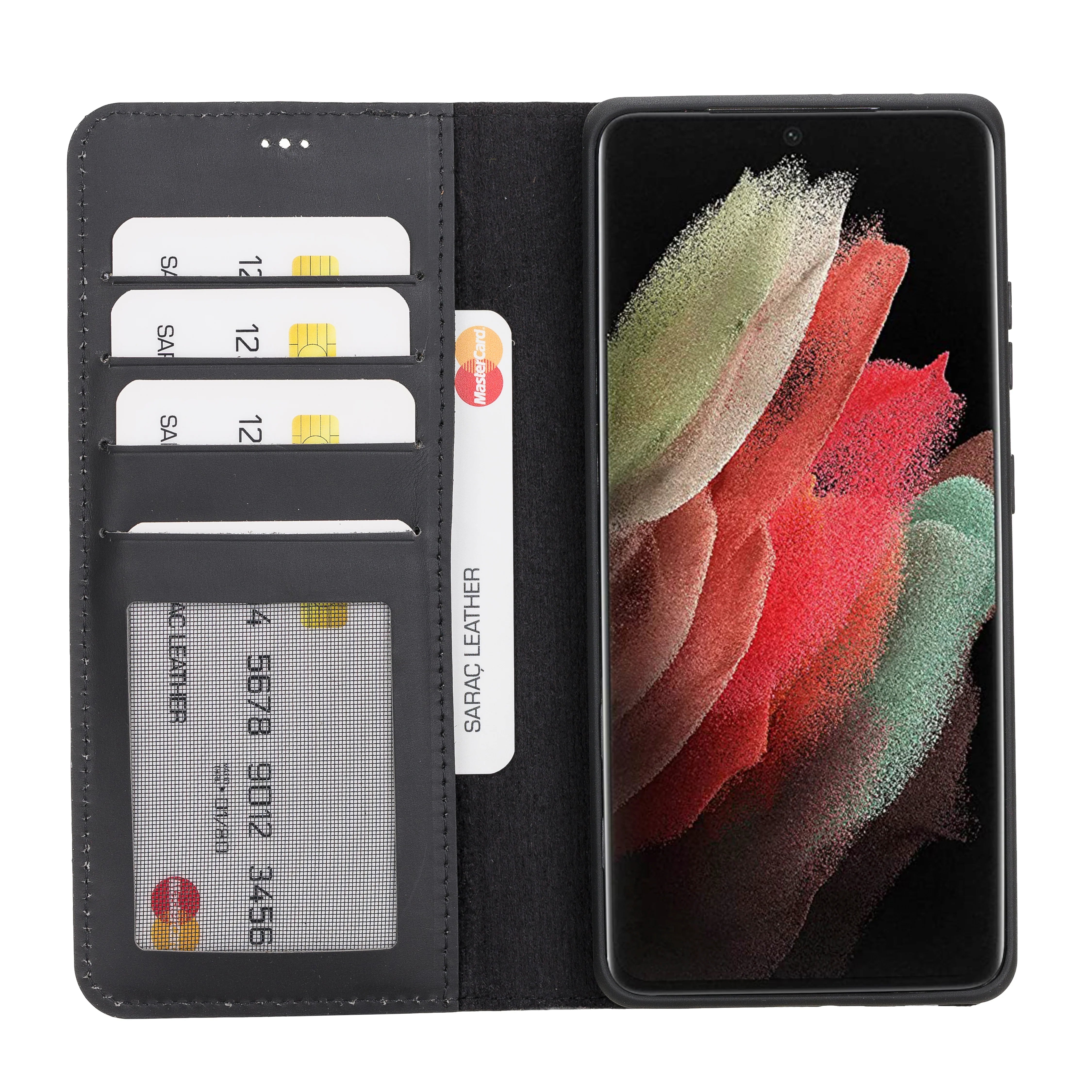 Liluri Samsung Galaxy S21 Ultra Detachable Genuine Leather Wallet Case