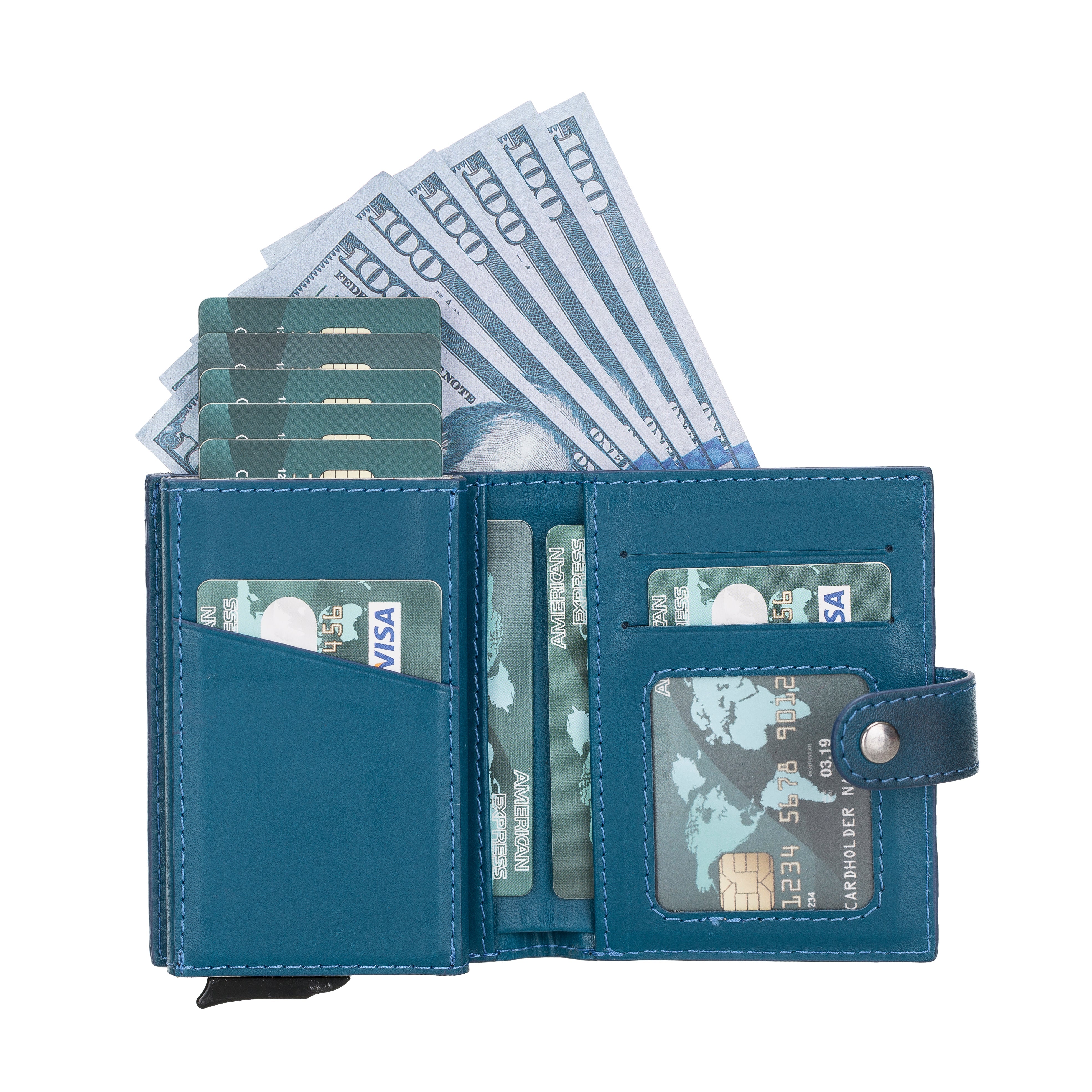 Palermo Genuine Leather Mechanical Card Holder
