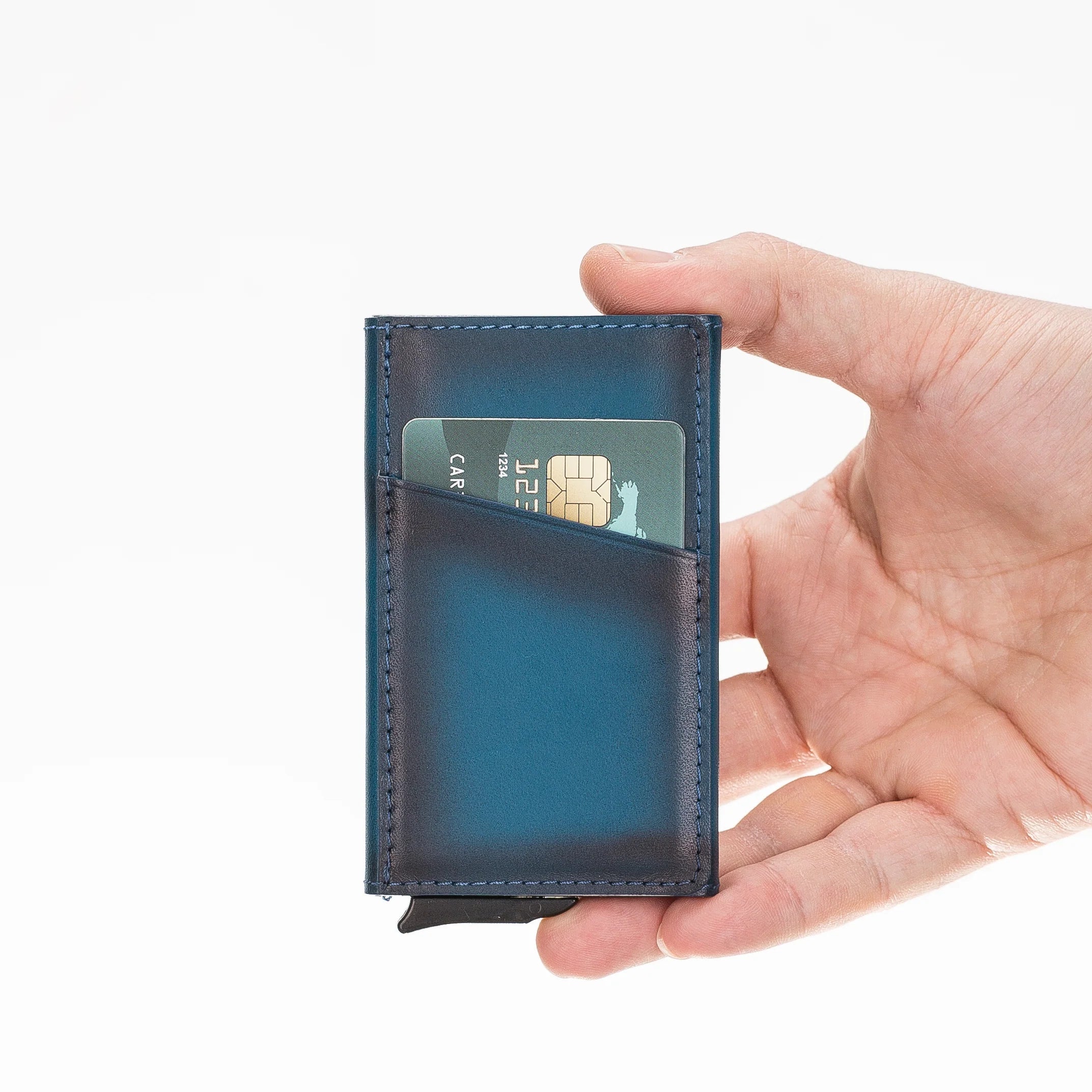 Palermo Genuine Leather Mechanical Card Holder