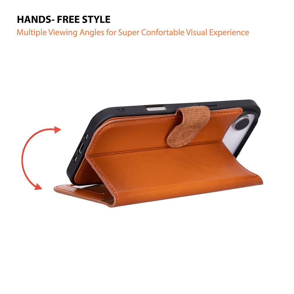 Magic iPhone 17 Air Detachable Genuine Leather Wallet Case