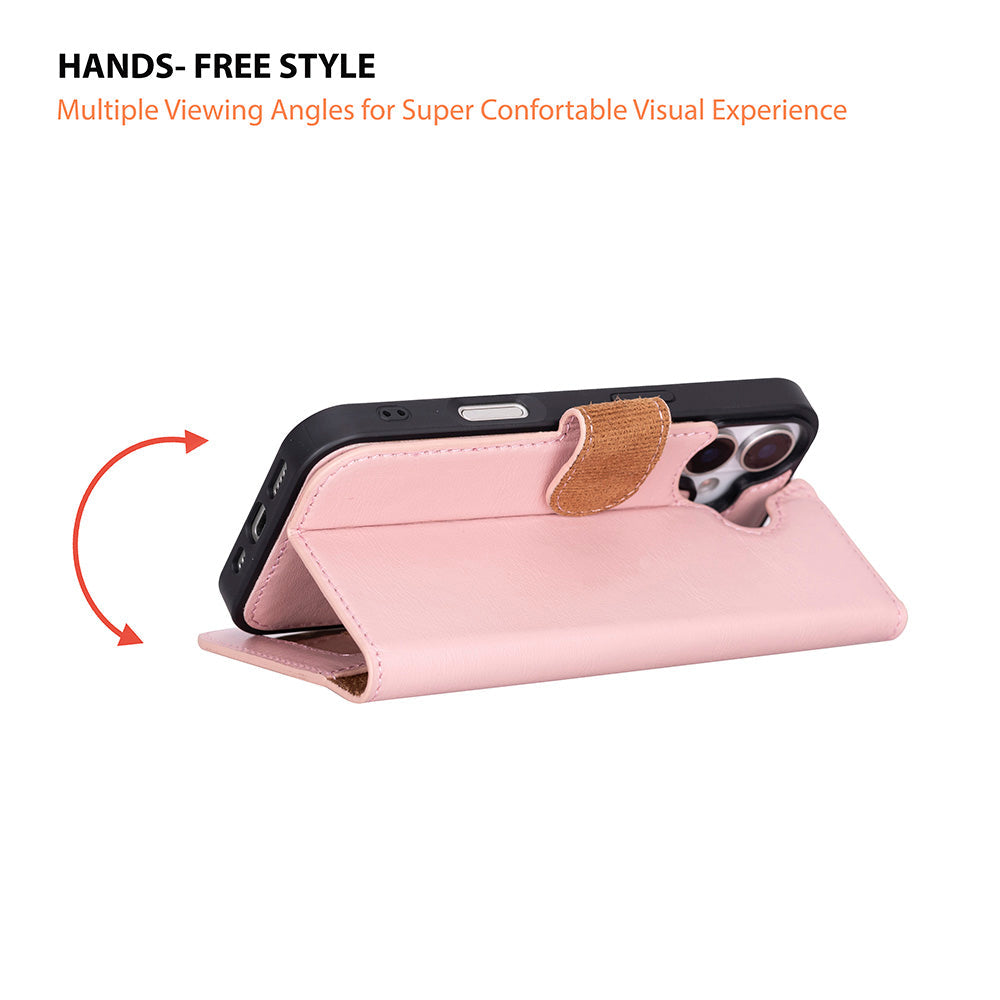 Magic iPhone 17 Genuine Leather Detachable Wallet Case