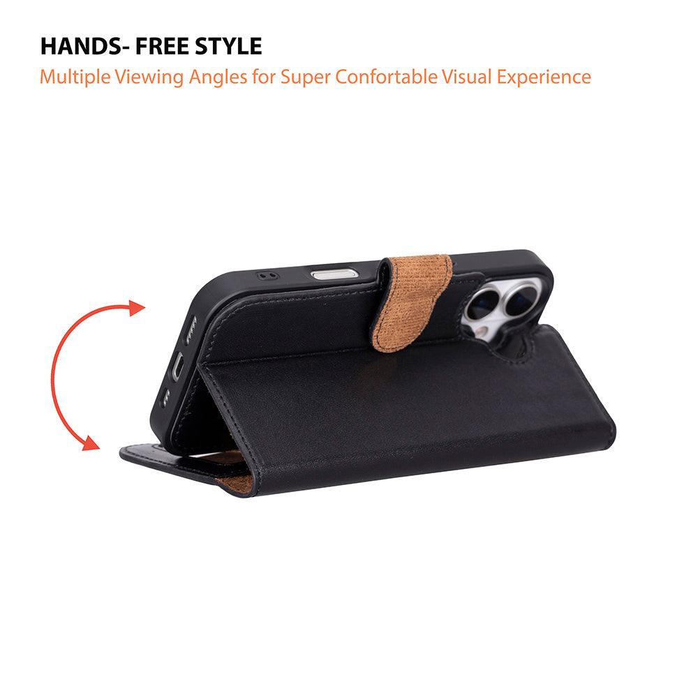 Magic iPhone 17 Genuine Leather Detachable Wallet Case