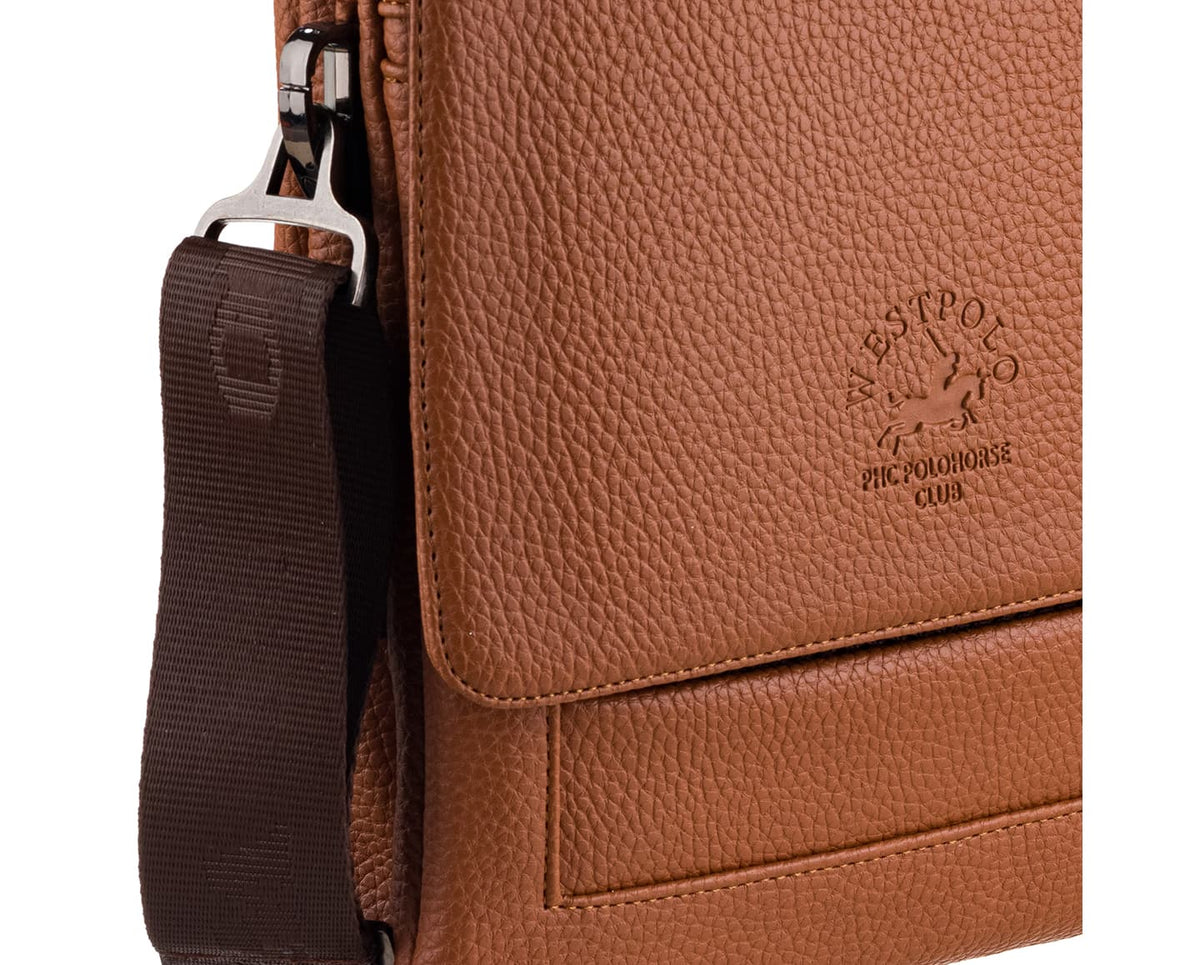 PU Leather Messenger Bag, 4003