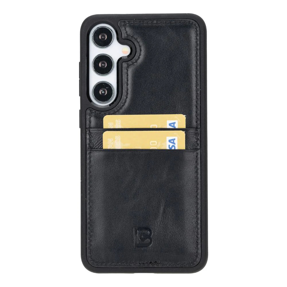 Flex Cover Gerçek Deri Samsung Galaxy S25 Plus Kılıf Kart Tutucu ile