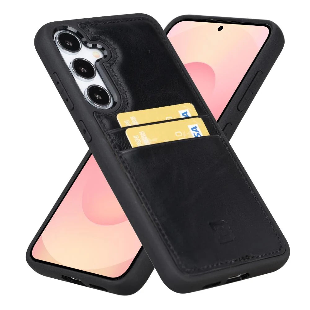 Flex Cover Genuine Leather Samsung Galaxy S25 Case with Card Holder