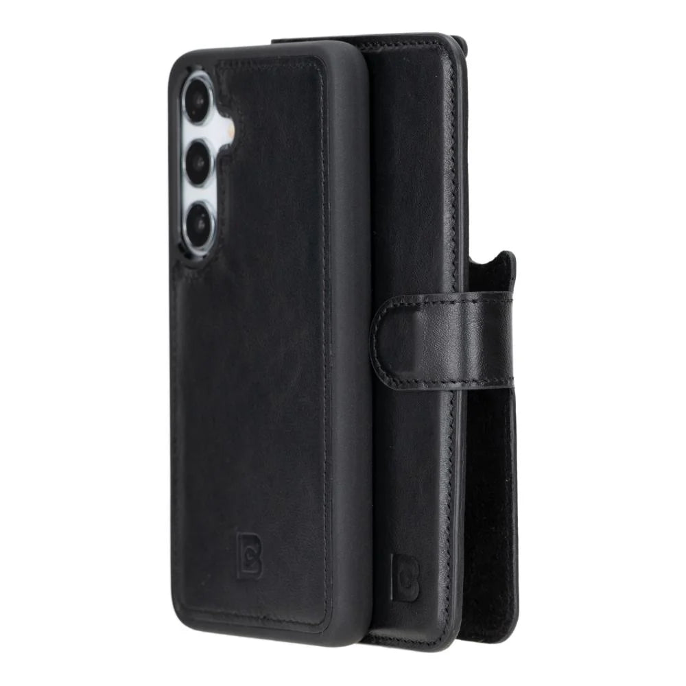 Magic Samsung Galaxy S25 Detachable Genuine Leather Wallet Case