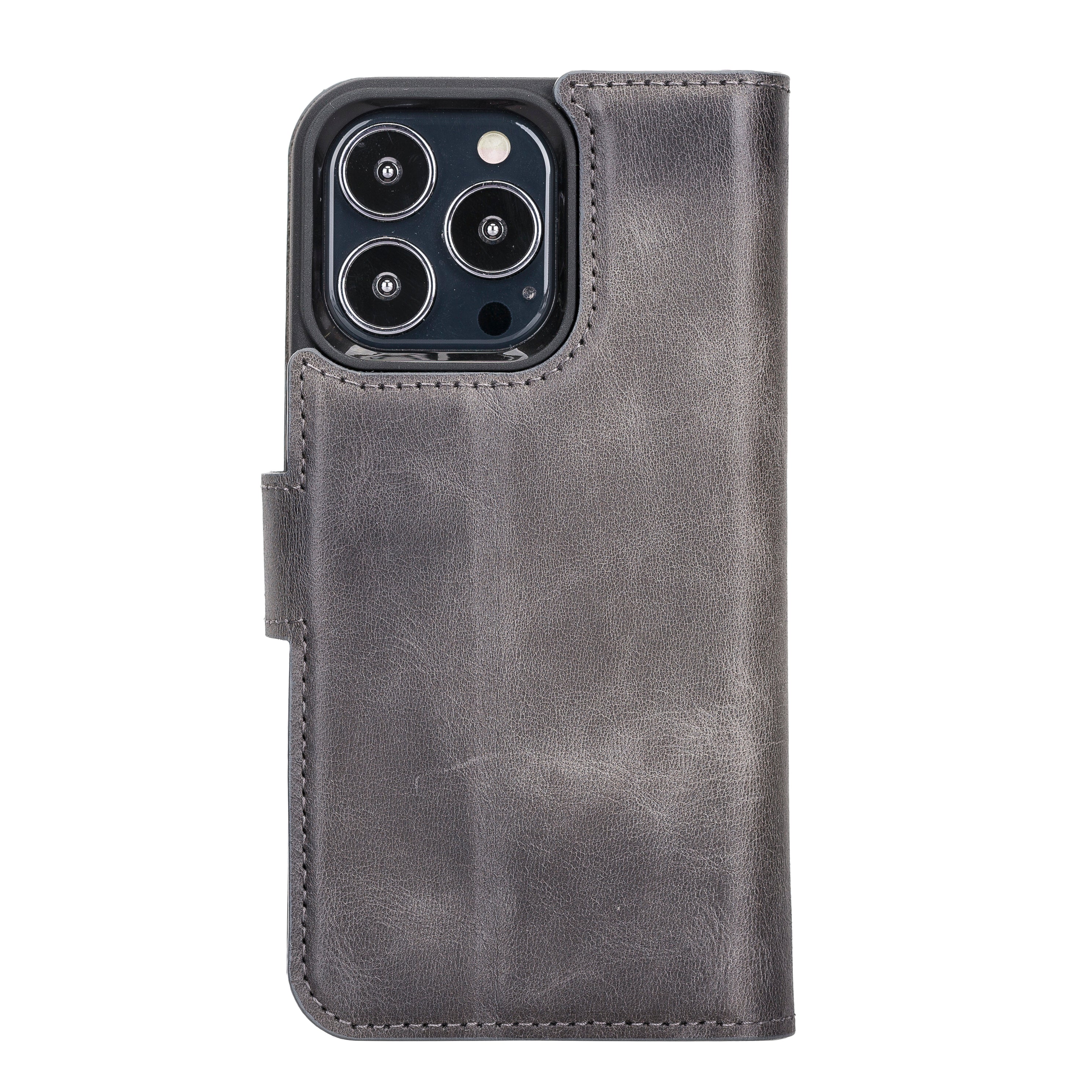 Magic iPhone 13 Pro Max Genuine Leather Detachable Wallet Case