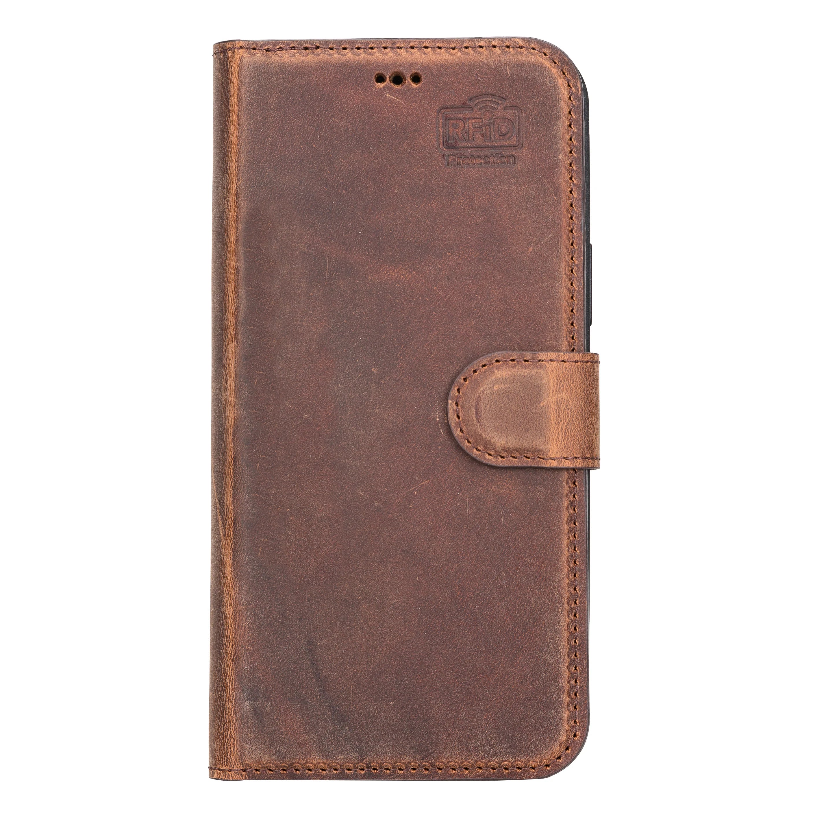 Magic iPhone 13 Pro Max Genuine Leather Detachable Wallet Case