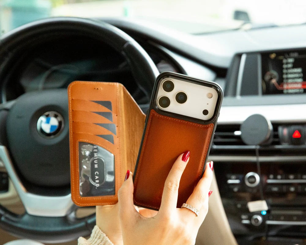 Magic iPhone 17 Pro Deri Ayrılabilir Cüzdan Kılıf (RFID, Bouletta)