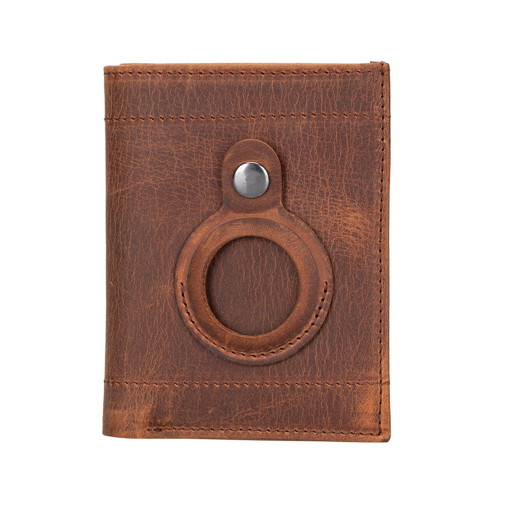 Airmaka Genuine Leather Card Holder With Airtag Slot