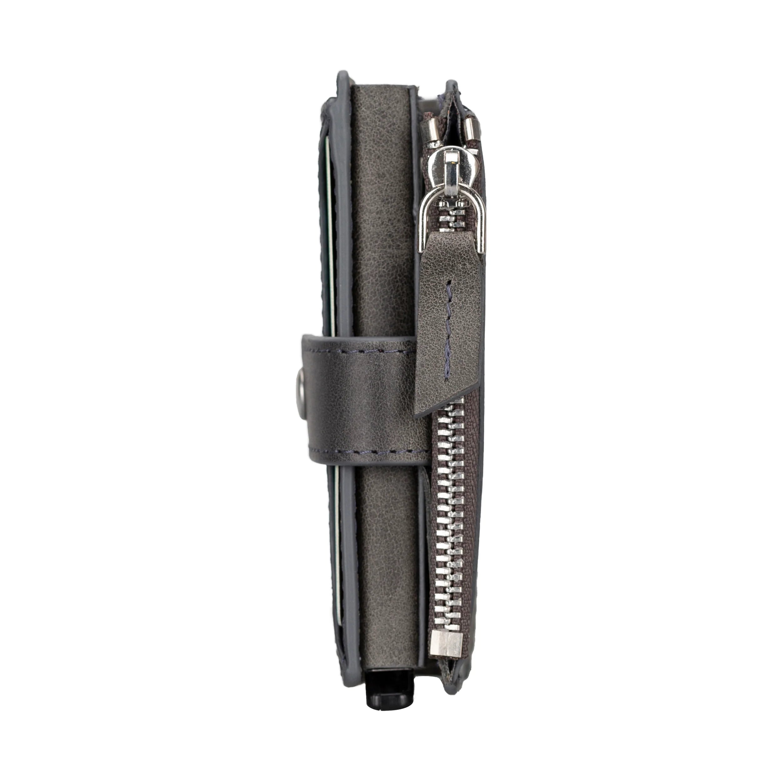 Zip Genuine Leather Mechanical Card Holder