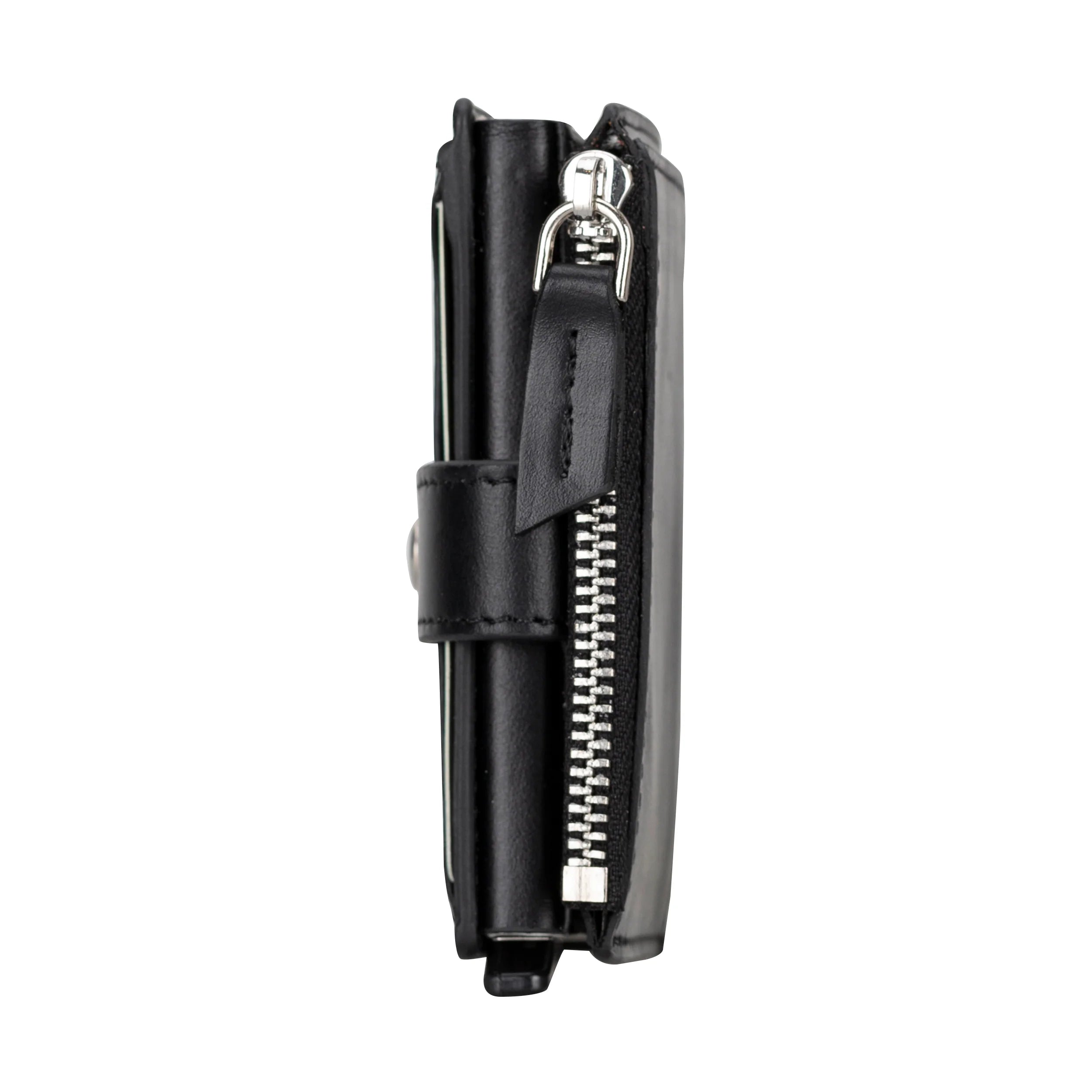 Zip Genuine Leather Mechanical Card Holder