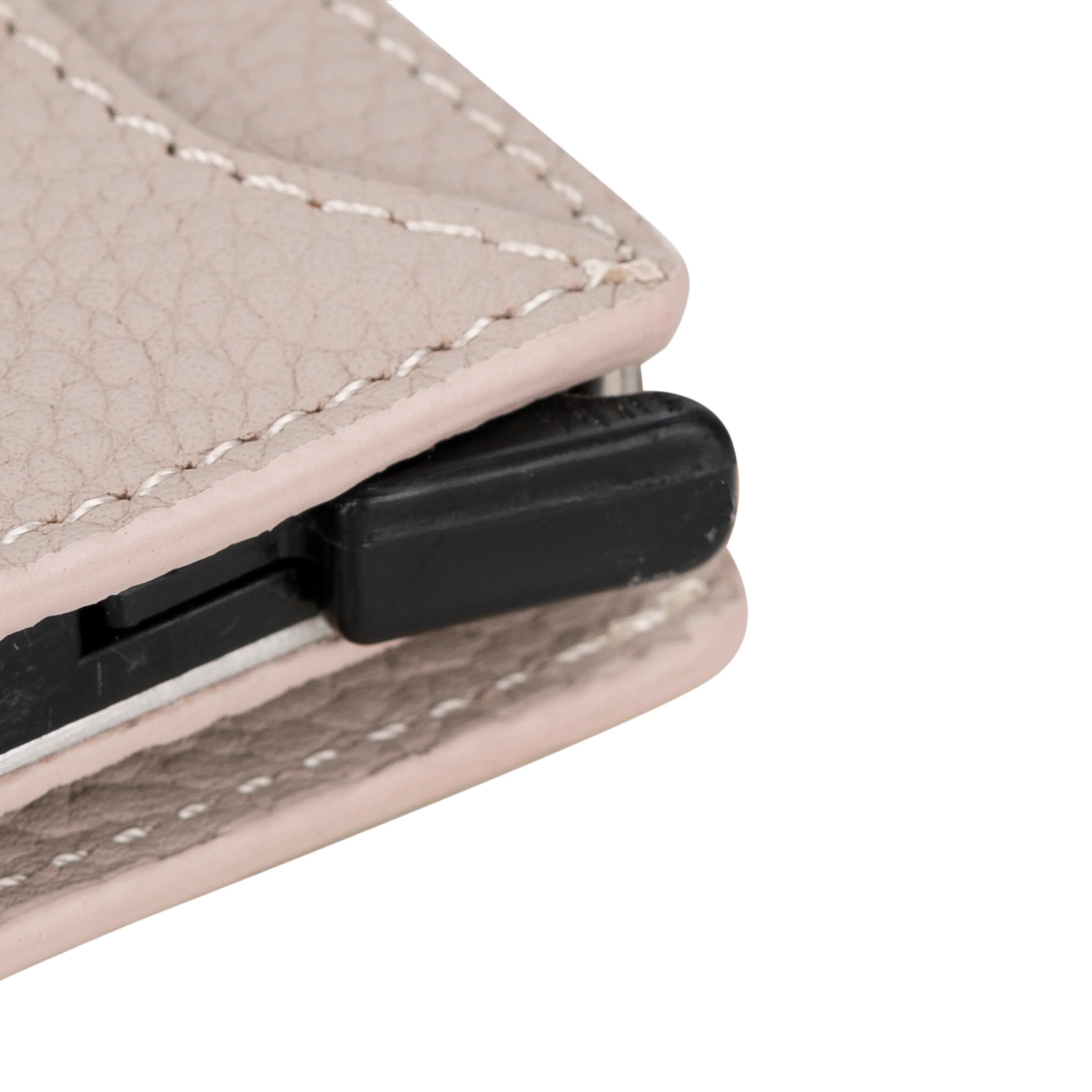 Zip Genuine Leather Mechanical Card Holder