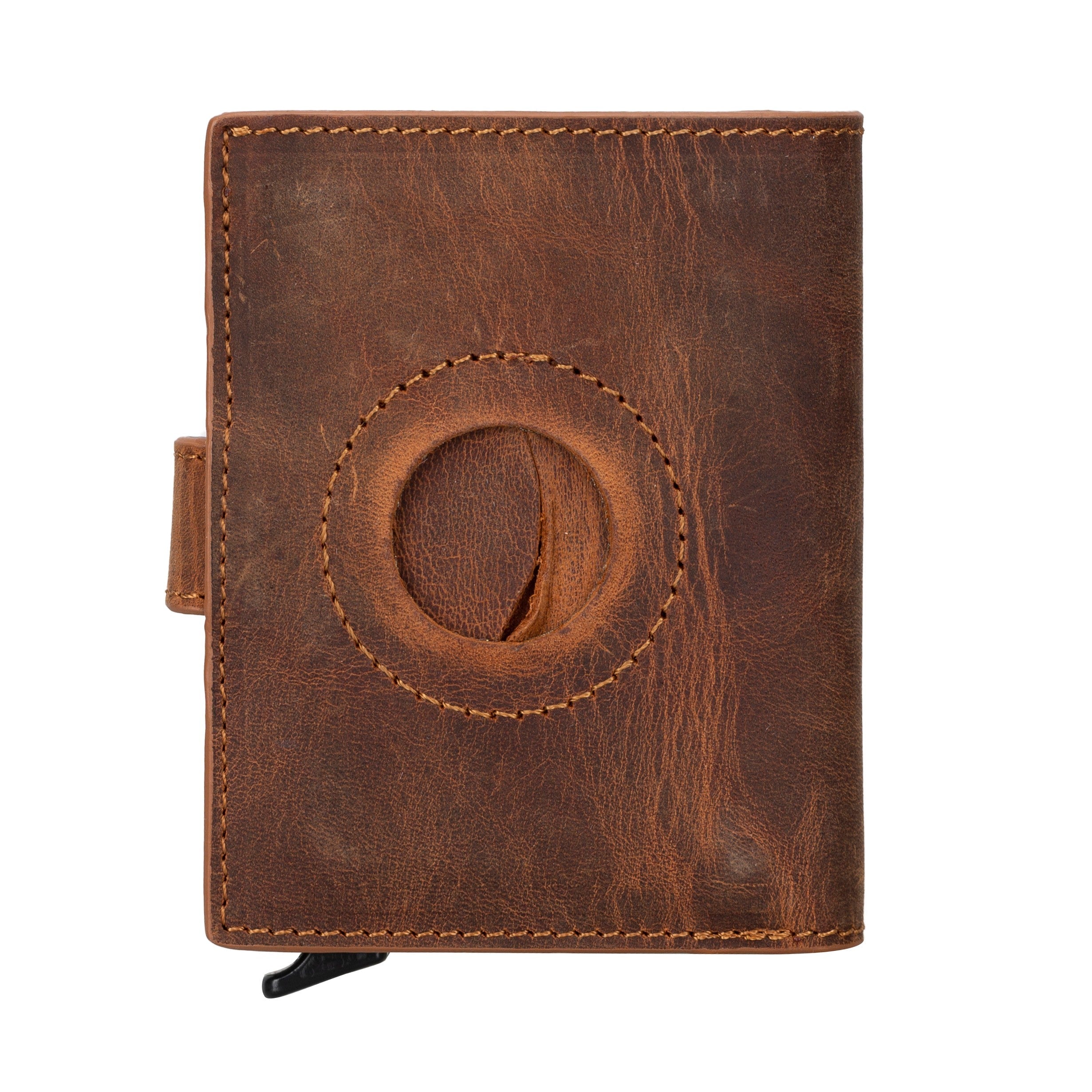 Palertag Zip Mechanical Leather Card Holder with AirTag Slot - saracleather