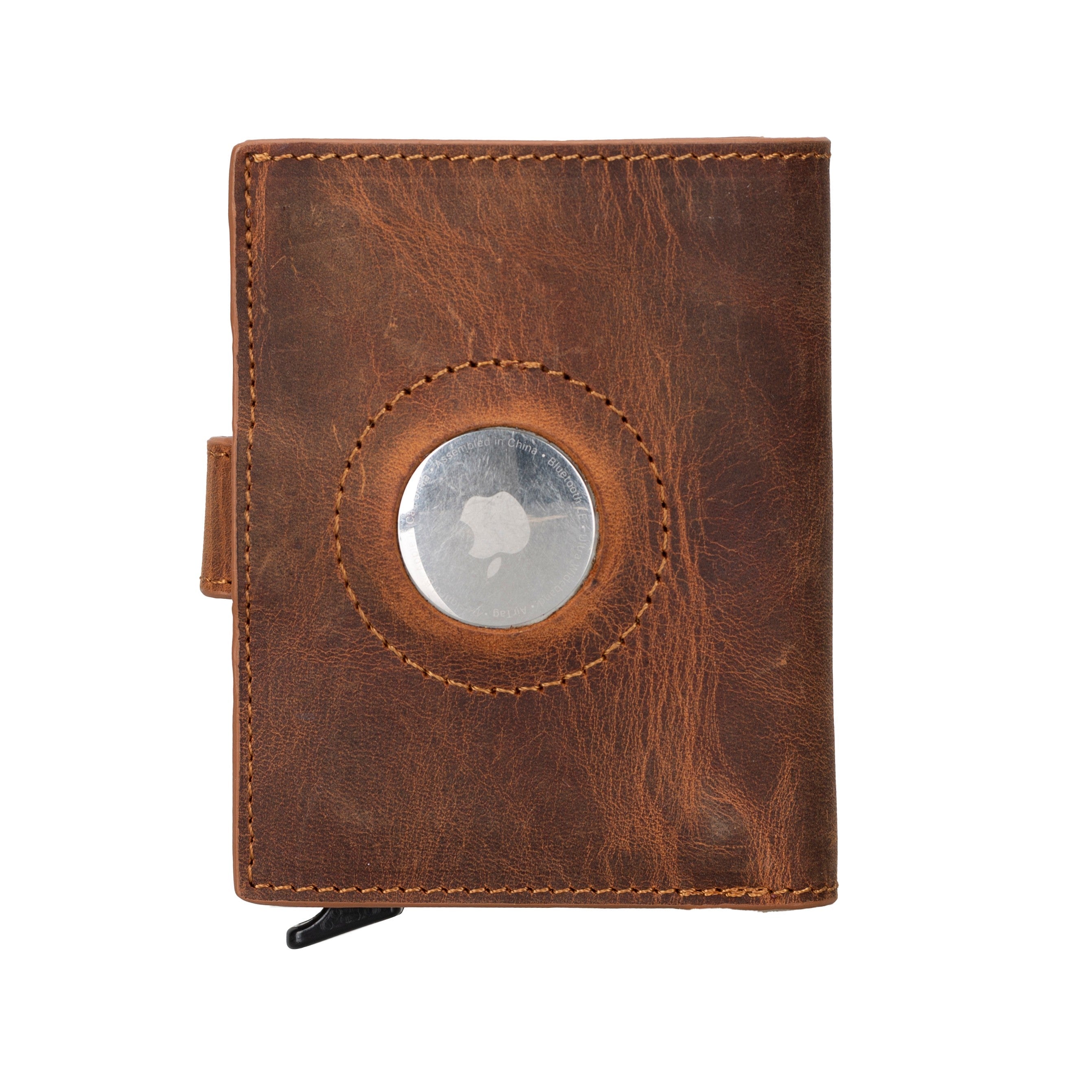 Palertag Zip Mechanical Leather Card Holder with AirTag Slot - saracleather
