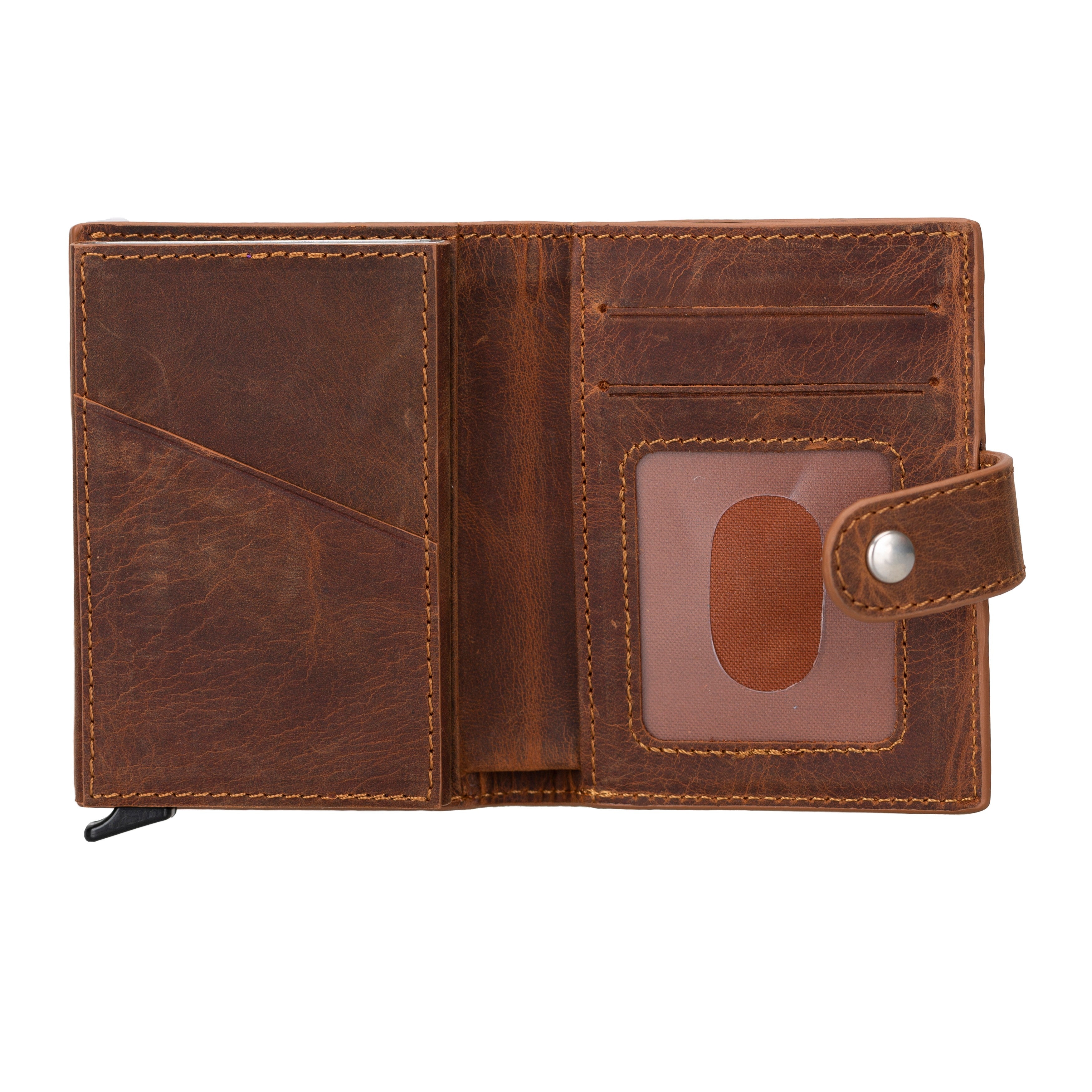 Palertag Zip Mechanical Leather Card Holder with AirTag Slot - saracleather