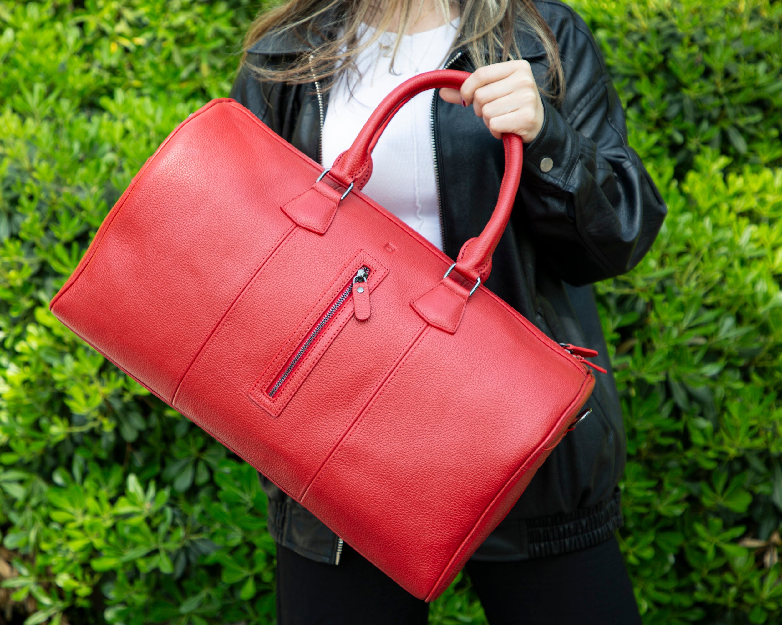 Crestiva Genuine Leather Weekend Duffle Bag