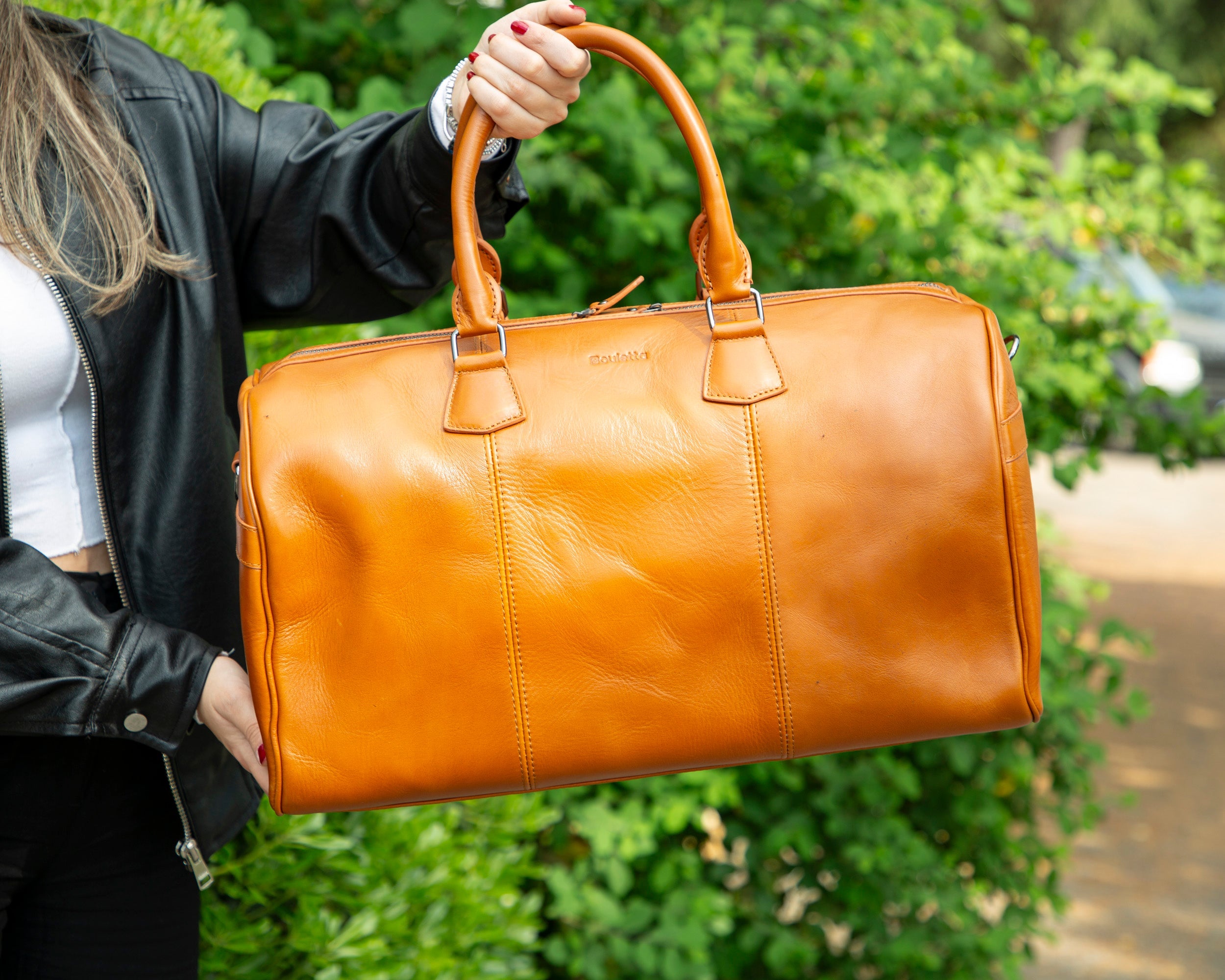 Crestiva Genuine Leather Weekend Duffle Bag