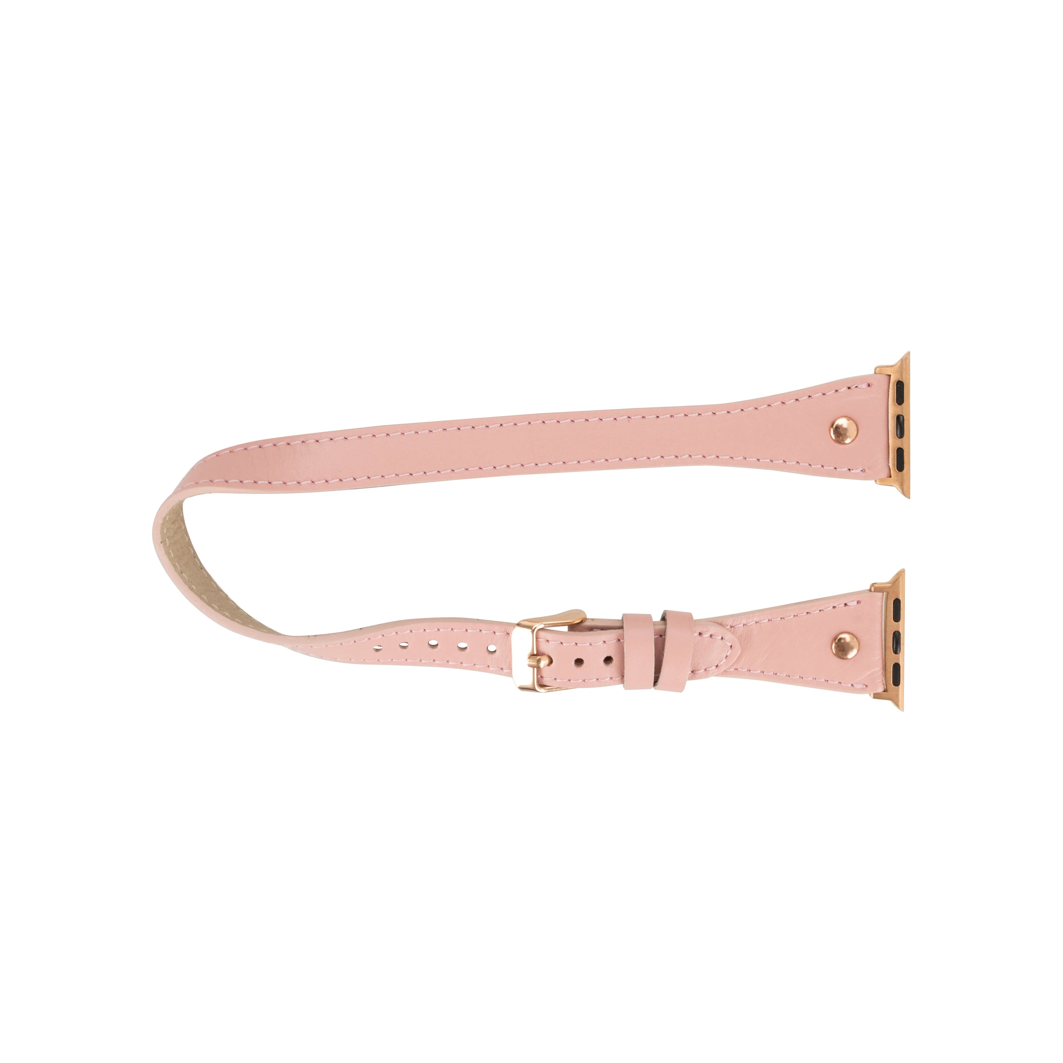 Hector Double Tour Genuine Leather Apple Watch Band with Rose Gold Trok