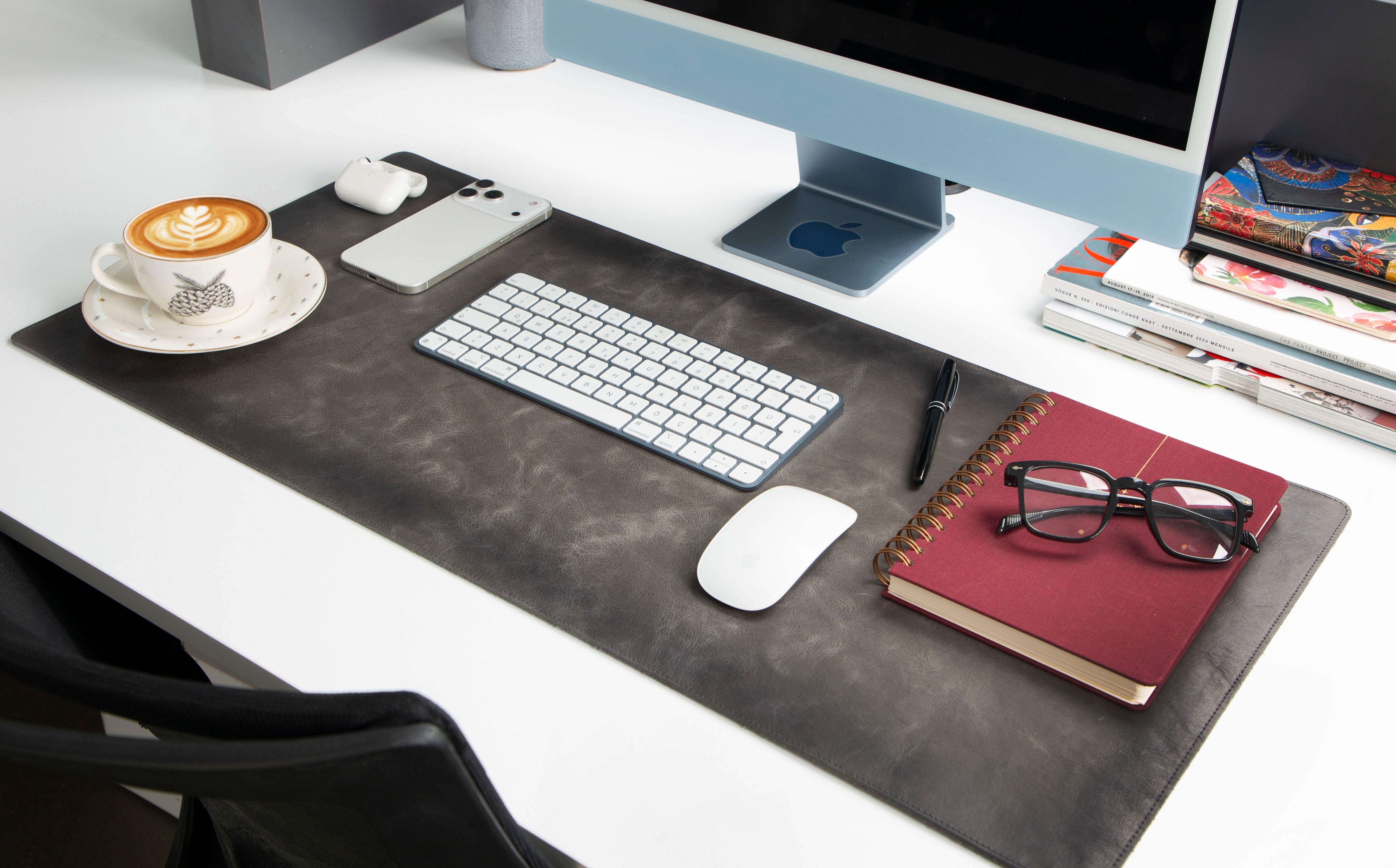 Genuine Leather Desk Mat 37x80